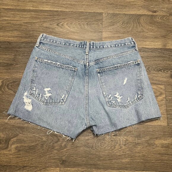 AGOLDE Cut-Off Jean Shorts in 'Fall Out' Blue Size 30 - Picture 4 of 12
